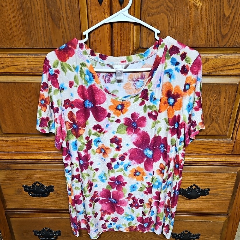 Floral Women's Top - White Stag Size Large